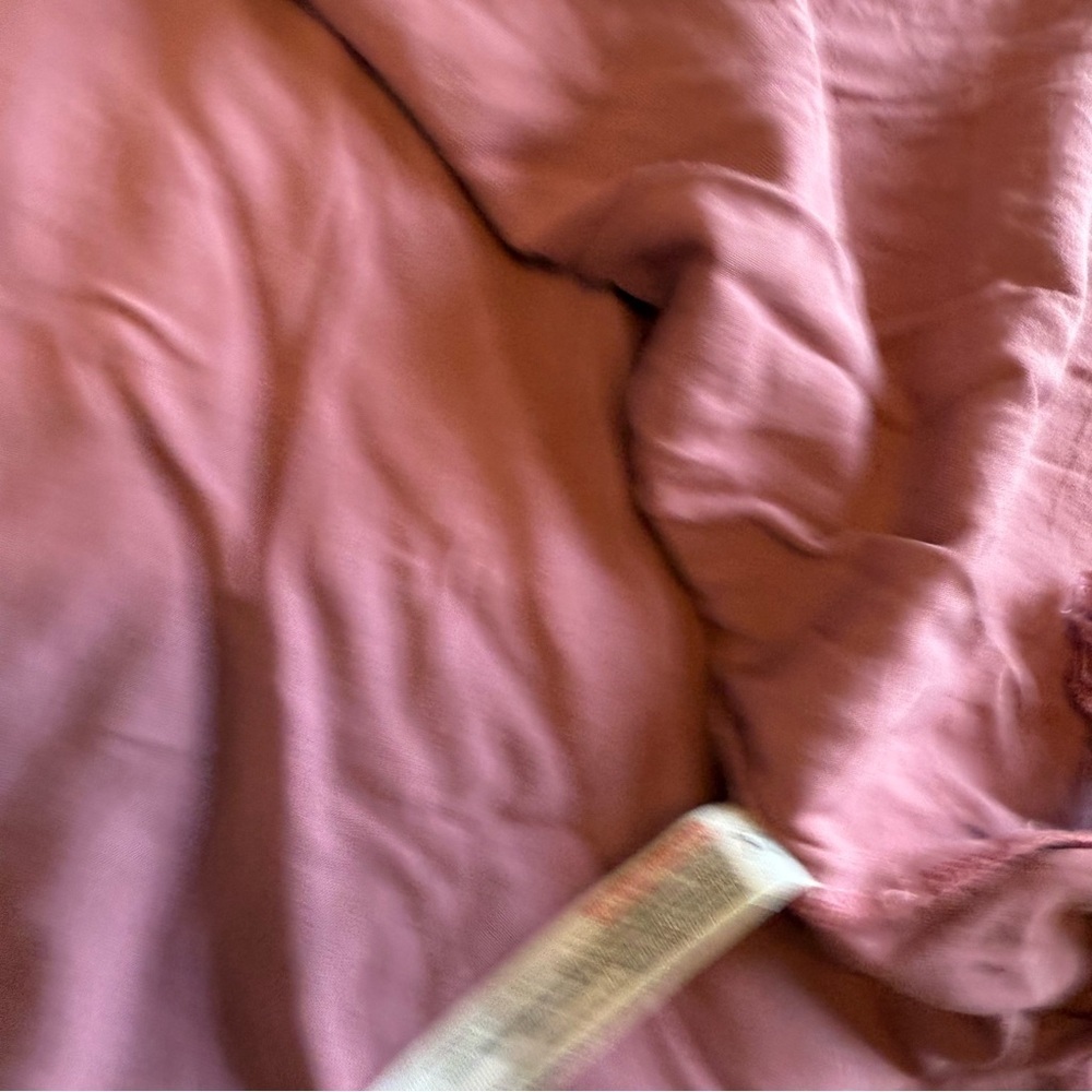 Free People Tattered Up Slip Dress Mauve Pink XS Flowy Boho Distressed Fringe - Picture 8 of 9